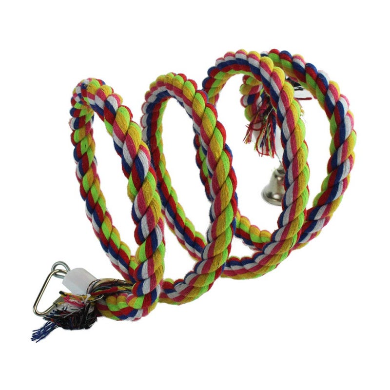 Tayfremn 2pcs 63in Bird Perch Rope Bungee Parrot Toy - Pure Natural Cage Chewing Toy - Image 5